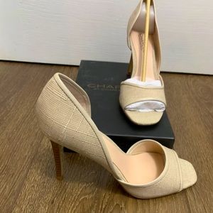 Charles David Beige Open-Toe High Heel Sandals